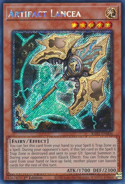 Artifact Lancea (Platinum Secret Rare) (RA01-EN006) [25th Anniversary Rarity Collection]