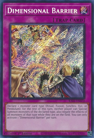 Dimensional Barrier (Secret Rare) (RA01-EN072) [25th Anniversary Rarity Collection]