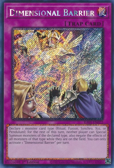 Dimensional Barrier (Platinum Secret Rare) (RA01-EN072) [25th Anniversary Rarity Collection]