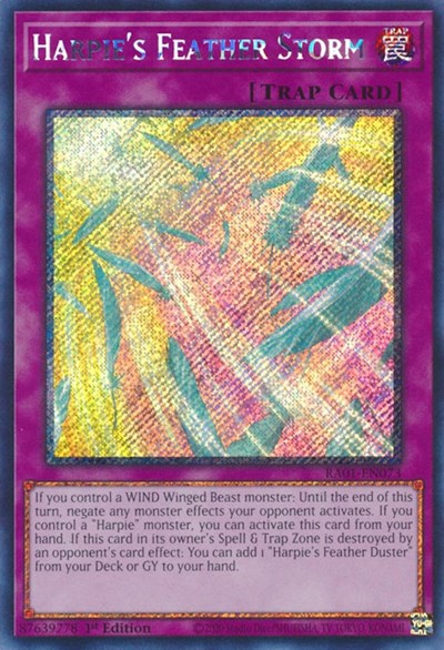 Harpie's Feather Storm (Platinum Secret Rare) (RA01-EN073) [25th Anniversary Rarity Collection]
