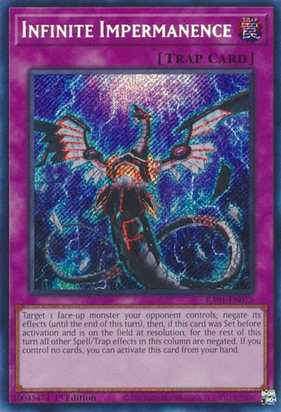 Infinite Impermanence (Secret Rare) (RA01-EN075) [25th Anniversary Rarity Collection]