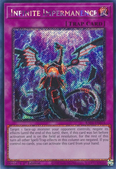 Infinite Impermanence (Platinum Secret Rare) (RA01-EN075) [25th Anniversary Rarity Collection]