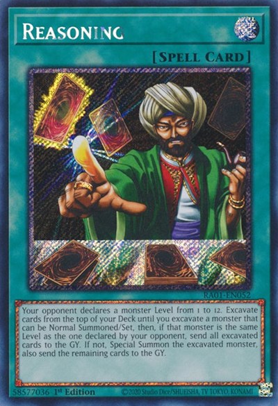 Reasoning (Platinum Secret Rare) (RA01-EN052) [25th Anniversary Rarity Collection]