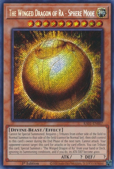 The Winged Dragon of Ra - Sphere Mode (Secret Rare) (RA01-EN007) [25th Anniversary Rarity Collection]
