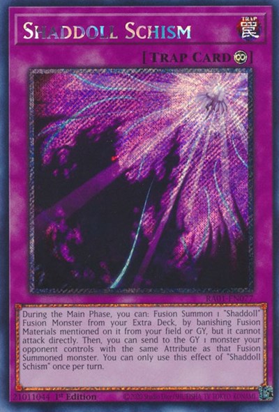 Shaddoll Schism (Platinum Secret Rare) (RA01-EN077) [25th Anniversary Rarity Collection]