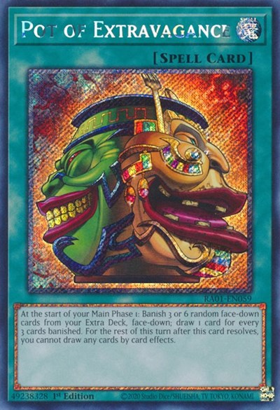 Pot of Extravagance (Platinum Secret Rare) (RA01-EN059) [25th Anniversary Rarity Collection]