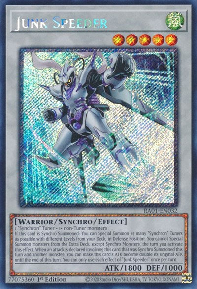 Junk Speeder (Platinum Secret Rare) (RA01-EN032) [25th Anniversary Rarity Collection]