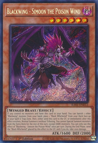 Blackwing - Simoon the Poison Wind (Secret Rare) (RA01-EN012) [25th Anniversary Rarity Collection]