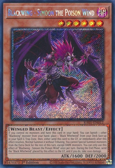 Blackwing - Simoon the Poison Wind (Platinum Secret Rare) (RA01-EN012) [25th Anniversary Rarity Collection]