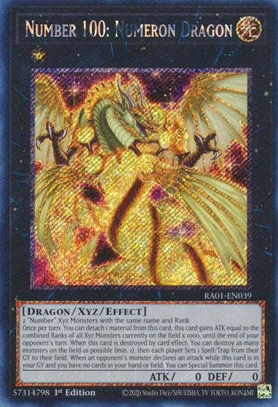 Number 100: Numeron Dragon (Platinum Secret Rare) (RA01-EN039) [25th Anniversary Rarity Collection]