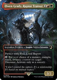 Owen Grady, Raptor Trainer (Borderless) (Emblem) (41) [Universes Beyond: Jurassic World Collection]
