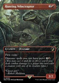 Hunting Velociraptor (Borderless) (Emblem) (30) [Universes Beyond: Jurassic World Collection]