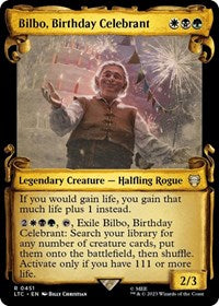 Bilbo, Birthday Celebrant (Showcase Scrolls) (451) [Commander: The Lord of the Rings: Tales of Middle-earth]