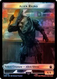 Alien Rhino // Alien Salamander Double-Sided Token (Surge Foil) (3 // 16) [Universes Beyond: Doctor Who]