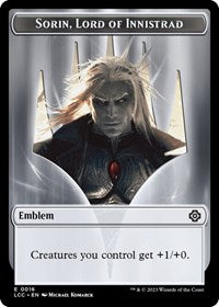 Emblem - Sorin, Lord of Innistrad // Vampire (0004) Double-Sided Token (16 // 4) [Commander: The Lost Caverns of Ixalan]