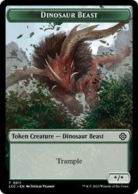 Dinosaur Beast // Dinosaur Double-Sided Token (11 // 10) [Commander: The Lost Caverns of Ixalan]