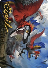 Wrathful Raptors Art Card (Gold-Stamped Signature) (77) [Art Series: The Lost Caverns of Ixalan]