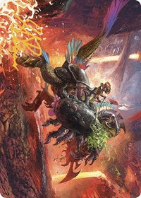 Triumphant Chomp Art Card (Gold-Stamped Signature) (21) [Art Series: The Lost Caverns of Ixalan]