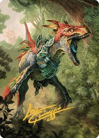 Dinosaur Token Art Card (Gold-Stamped Signature) (67) [Art Series: The Lost Caverns of Ixalan]