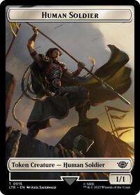 Human Soldier (0015) // Food (0024) Double-Sided Token (Surge Foil) (15 // 24) [Universes Beyond: The Lord of the Rings: Tales of Middle-earth]