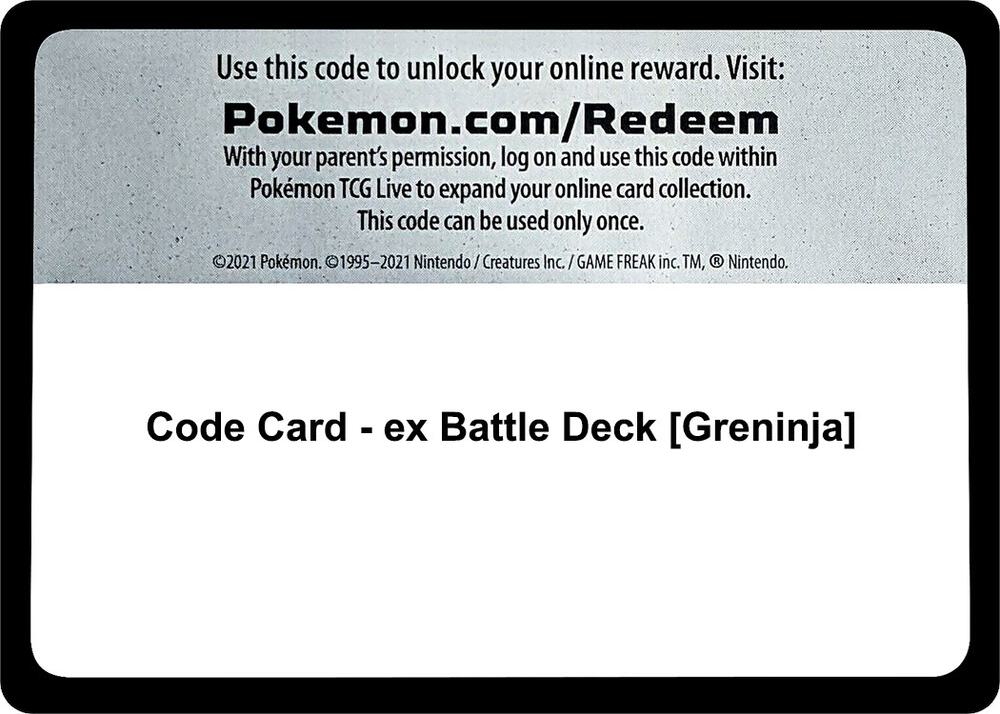 Code Card - ex Battle Deck [Greninja] [Miscellaneous Cards & Products]