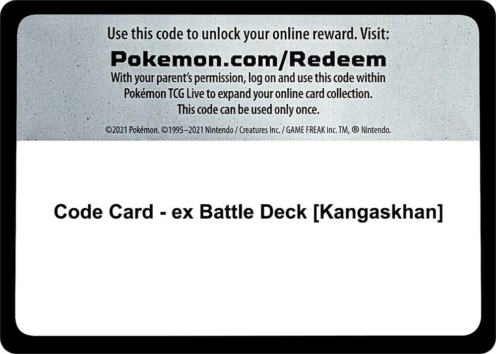 Code Card - ex Battle Deck [Kangaskhan] [Miscellaneous Cards & Products]