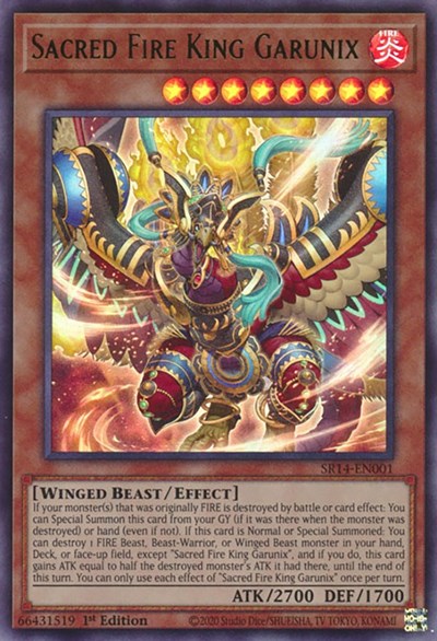 Sacred Fire King Garunix (SR14-EN001) [Structure Deck: Fire Kings]