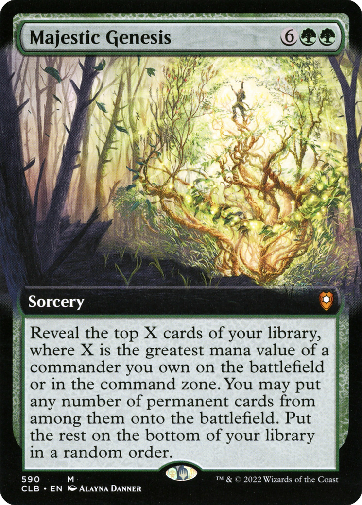 Majestic Genesis (Extended Art) (CLB-590) - Commander Legends: Battle for Baldur's Gate: (Extended Art) Foil