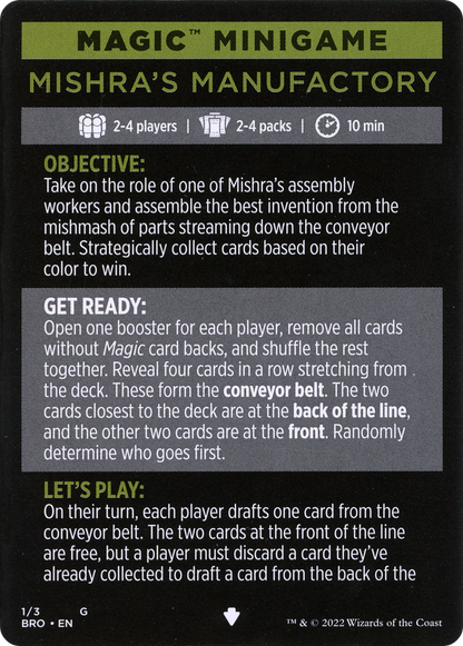 Mishra's Manufactory // Mishra's Manufactory (cont'd) (MBRO-001) - The Brothers' War Minigames Foil