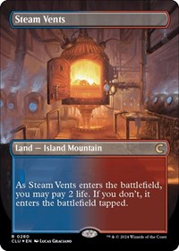 Steam Vents (Borderless) (280) [Ravnica: Clue Edition]