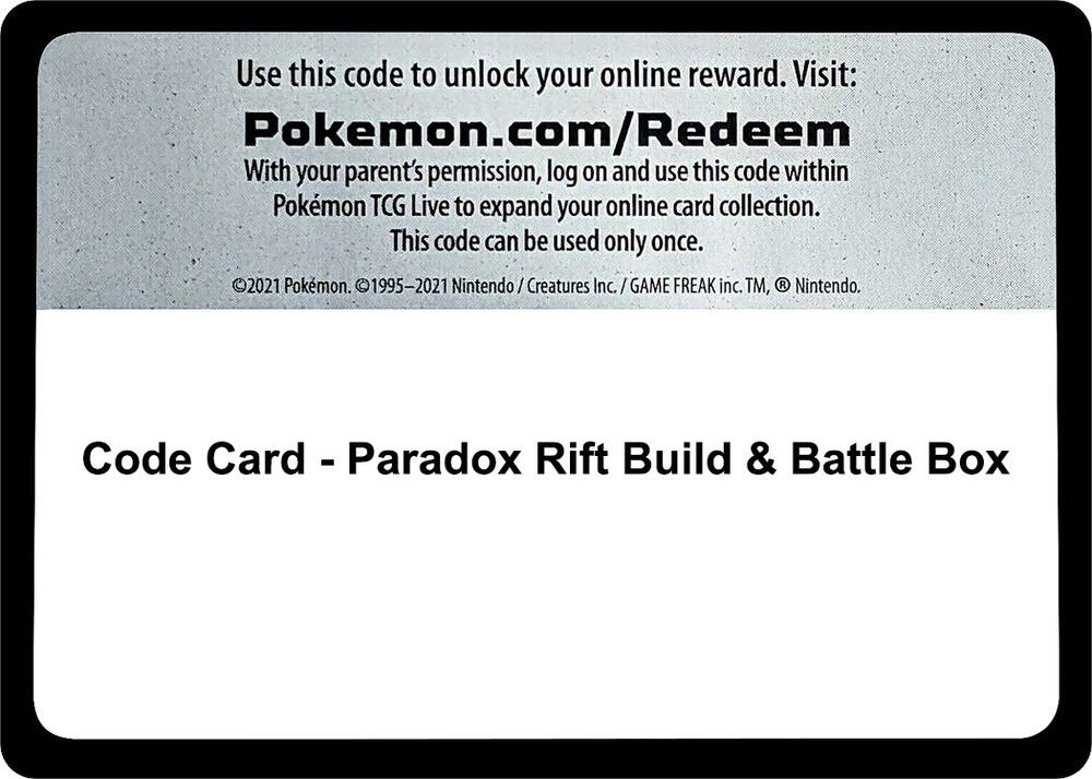 Code Card - Paradox Rift Build & Battle Box [SV04: Paradox Rift]