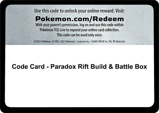 Code Card - Paradox Rift Build & Battle Box [SV04: Paradox Rift]