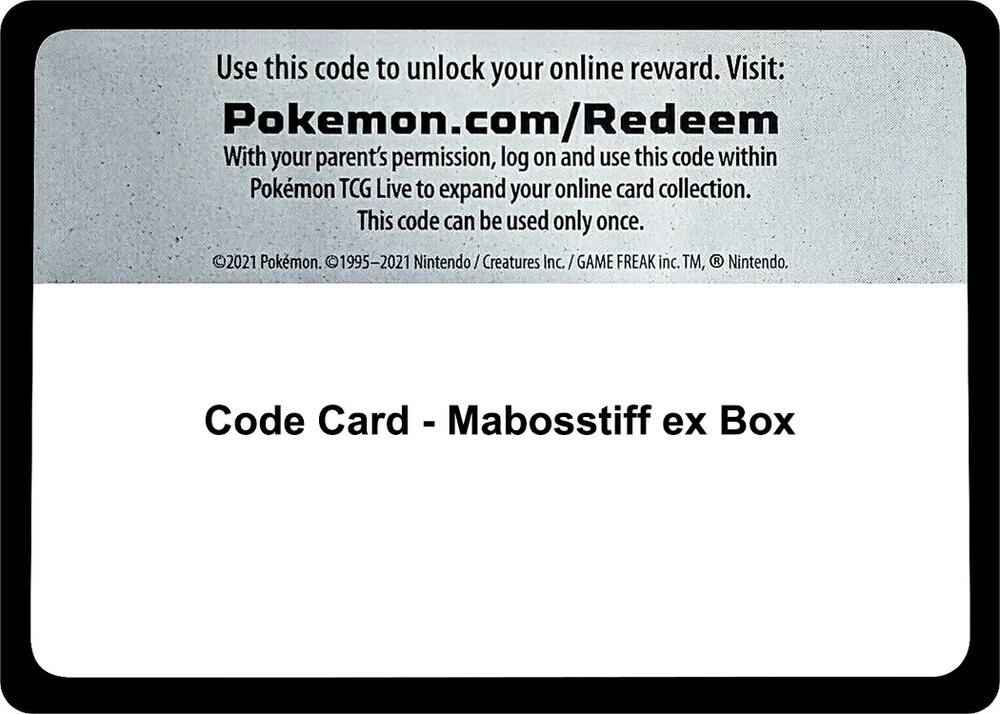 Code Card - Mabosstiff ex Box [Miscellaneous Cards & Products]
