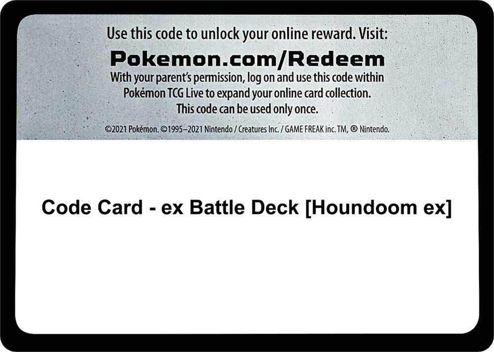 Code Card - ex Battle Deck [Houndoom ex] [Miscellaneous Cards & Products]