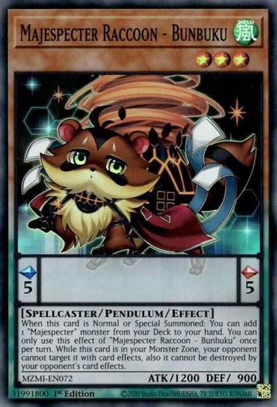 Majespecter Raccoon - Bunbuku (MZMI-EN072) [Maze of Millennia]