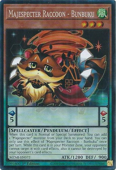 Majespecter Raccoon - Bunbuku (CR) (MZMI-EN072) [Maze of Millennia]