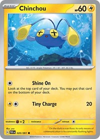Chinchou (020/091) [SV: Paldean Fates]