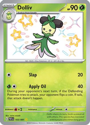 Dolliv 103/091  - Holofoil SV Paldean Fates - Shiny Rare