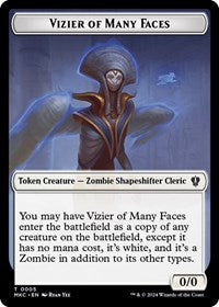 Vizier of Many Faces // Zombie Double-Sided Token (5 // 11) [Commander: Murders at Karlov Manor]