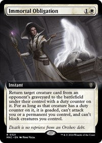 Immortal Obligation (Extended Art) (321) [Commander: Murders at Karlov Manor]