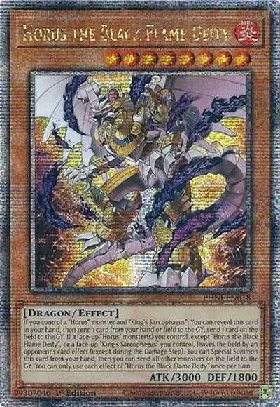 Horus the Black Flame Deity (Quarter Century Secret Rare) (PHNI-EN018) [Phantom Nightmare]