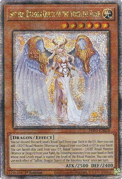 Saffira, Dragon Queen of the Voiceless Voice (Quarter Century Secret Rare) (PHNI-EN020) [Phantom Nightmare]
