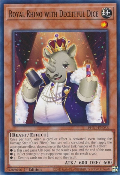 Royal Rhino with Deceitful Dice (PHNI-EN036) [Phantom Nightmare]