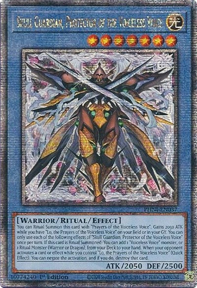 Skull Guardian, Protector of the Voiceless Voice (Quarter Century Secret Rare) (PHNI-EN037) [Phantom Nightmare]