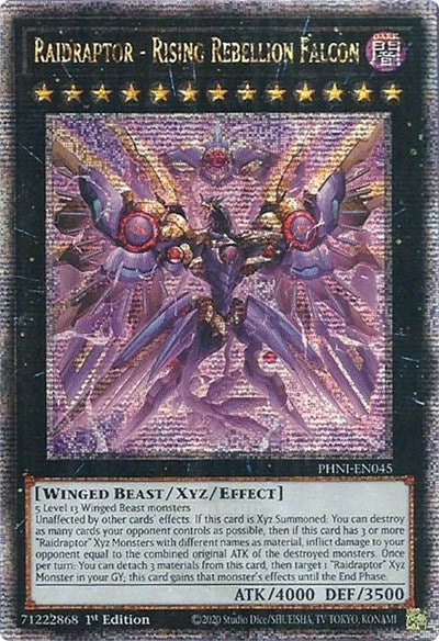 Raidraptor - Rising Rebellion Falcon (Quarter Century Secret Rare) (PHNI-EN045) [Phantom Nightmare]