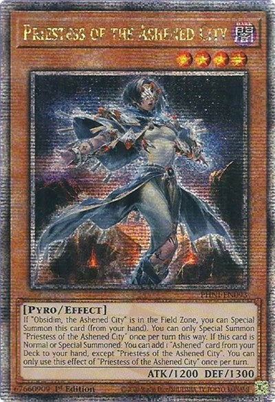 Priestess of the Ashened City (Quarter Century Secret Rare) (PHNI-EN093) [Phantom Nightmare]