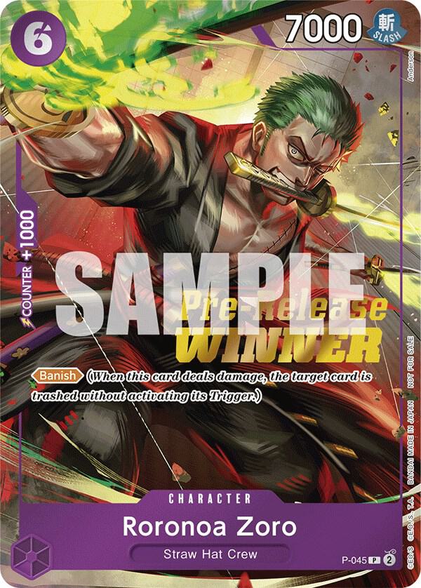 Roronoa Zoro (OP-06 Pre-Release Tournament) [Winner] (P-045) [One Piece Promotion Cards]