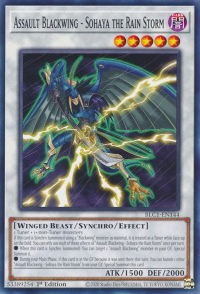 Assault Blackwing - Sohaya the Rain Storm (BLC1-EN144) [Battles of Legend: Chapter 1]