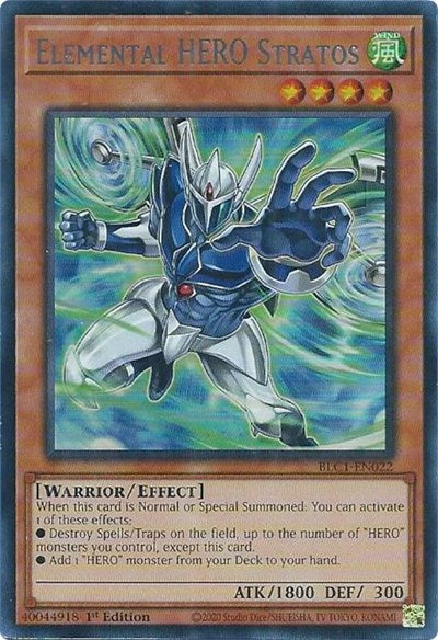 Elemental HERO Stratos (Alternate Art) (Silver) (BLC1-EN022) [Battles of Legend: Chapter 1]