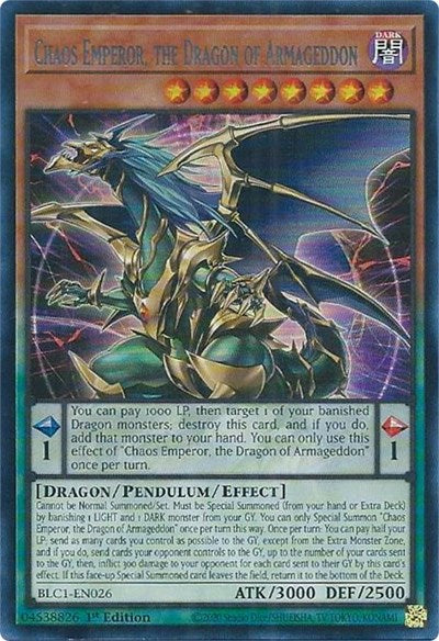 Chaos Emperor, the Dragon of Armageddon (Silver) (BLC1-EN026) [Battles of Legend: Chapter 1]